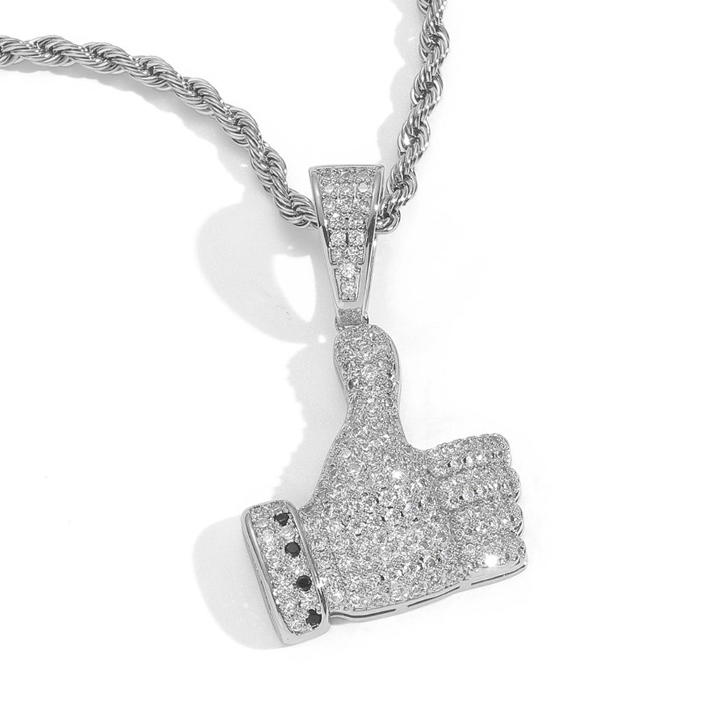 Iced Out Exquisite Hip Hop Small Hand Pendant