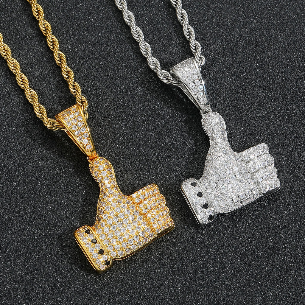 Iced Out Exquisite Hip Hop Small Hand Pendant
