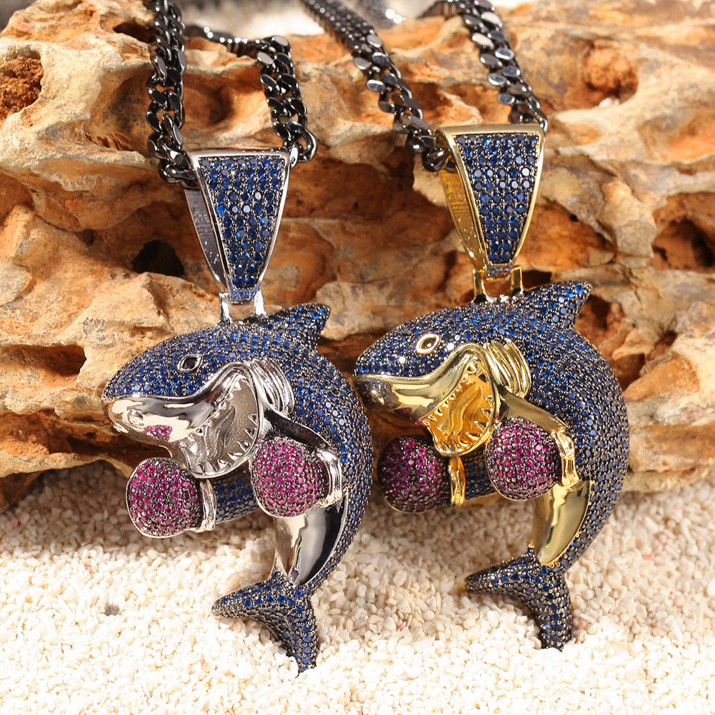 Iced Boxing Shark Pendant