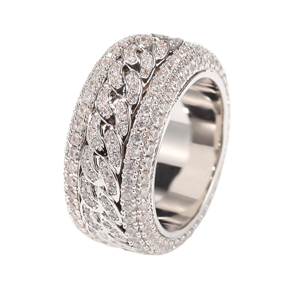 silver cuban link ring