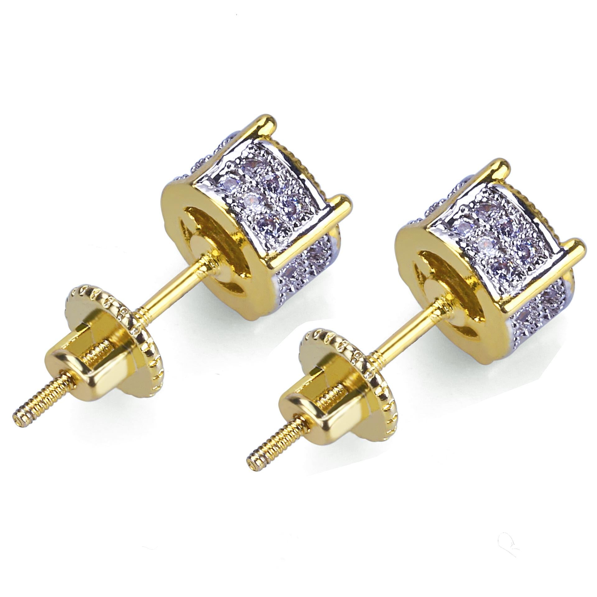 The Genius ® - Micro Pave Round Stud Earrings