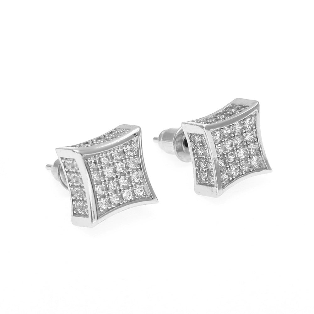 hip hop square earrings