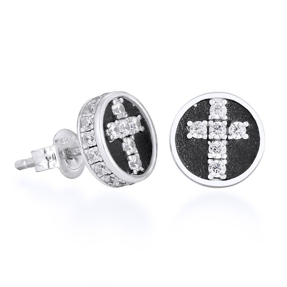 The Hope®- Round Cross Stud Earrings for Men