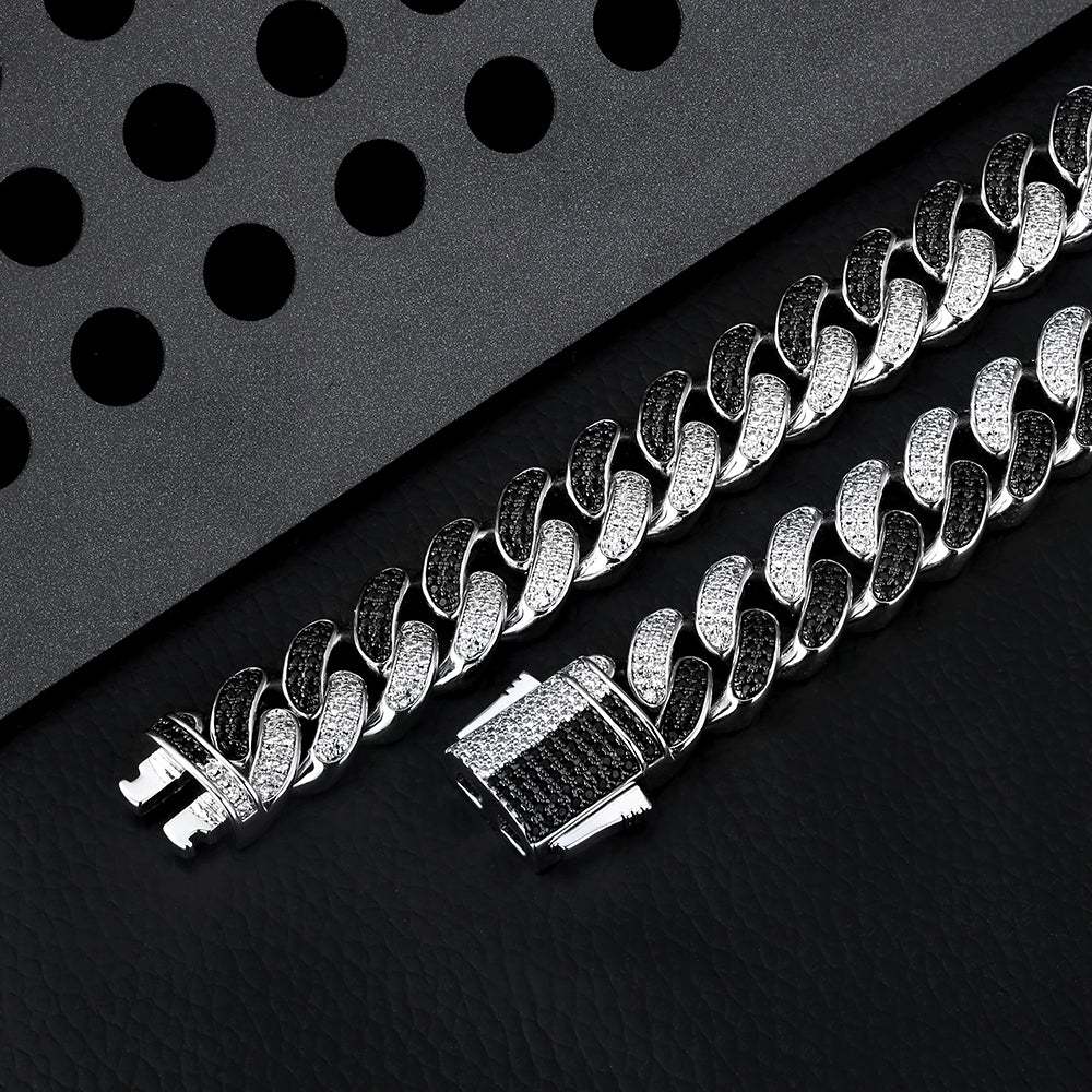 black diamond cuban link bracelet