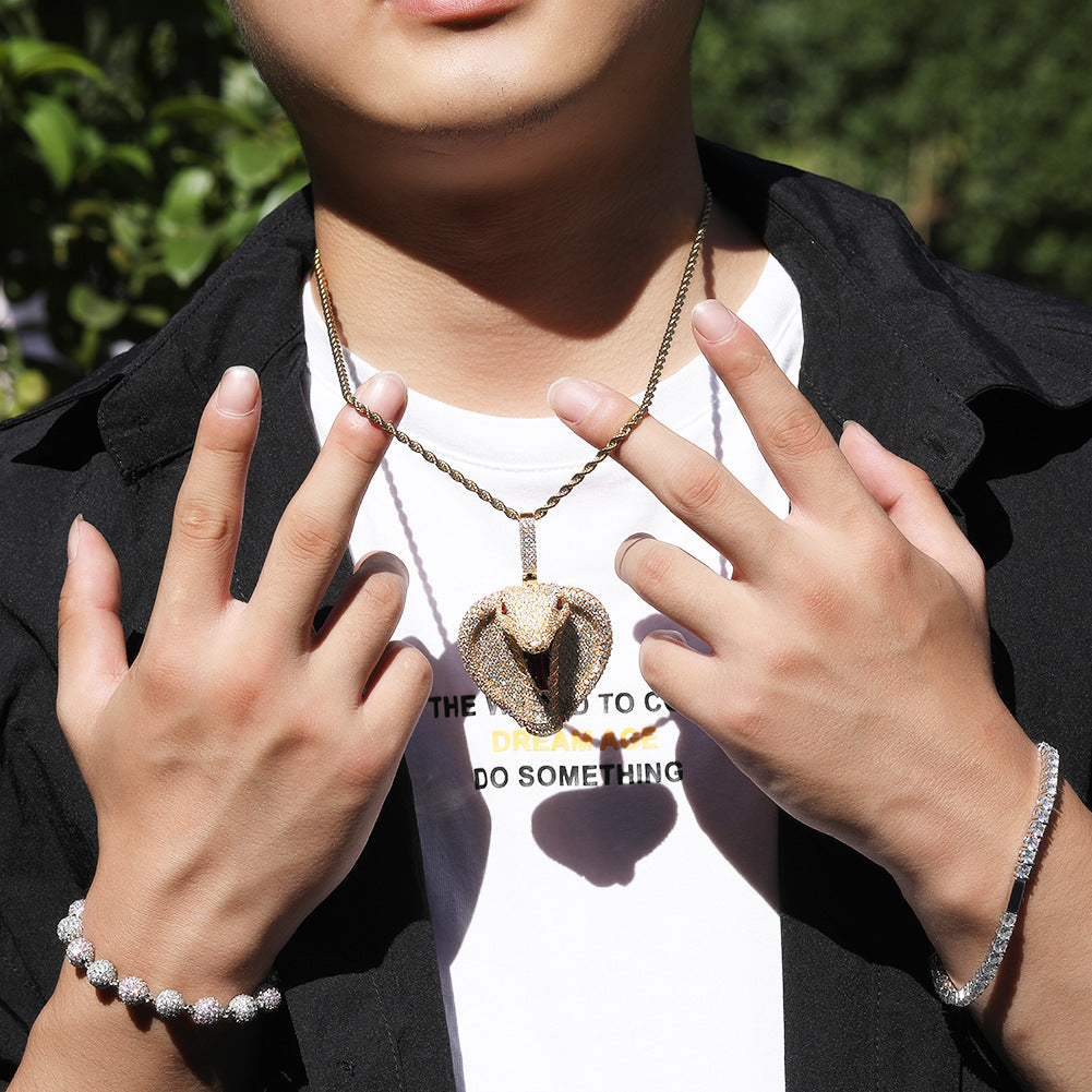 iced out snake pendant