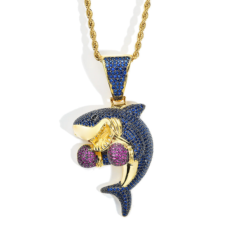 Iced Boxing Shark Pendant