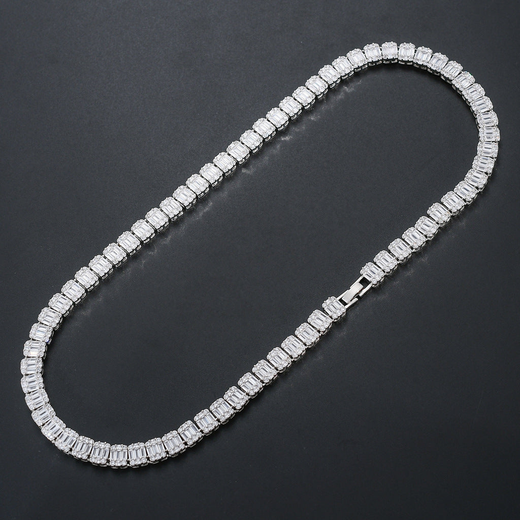 9mm Baguette Tennis Chain Necklace