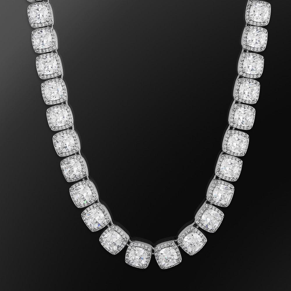 clustered tennis necklace