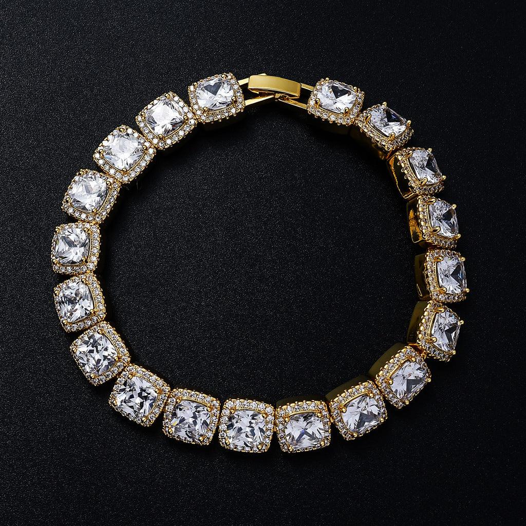 square cluster tennis bracelet