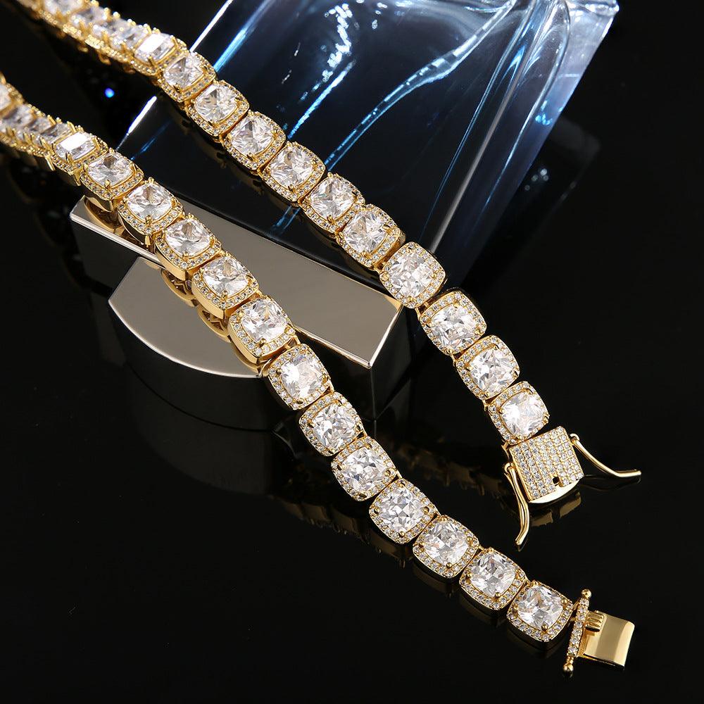 clustered diamond tennis chain
