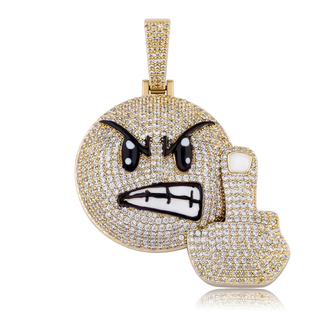Mens Angry Middle Finger Pendant