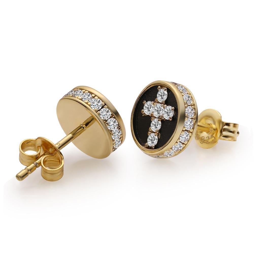 The Hope®- Round Cross Stud Earrings for Men