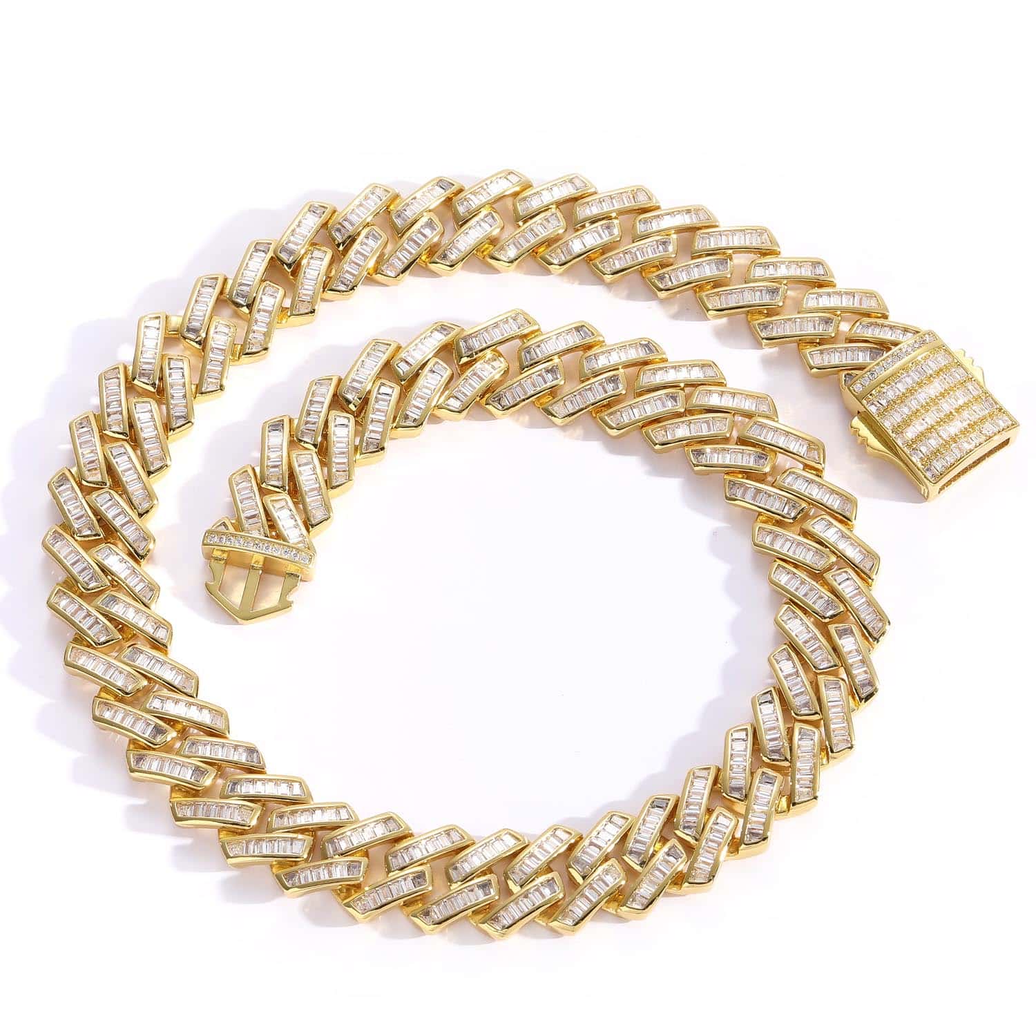 baguette necklace mens
