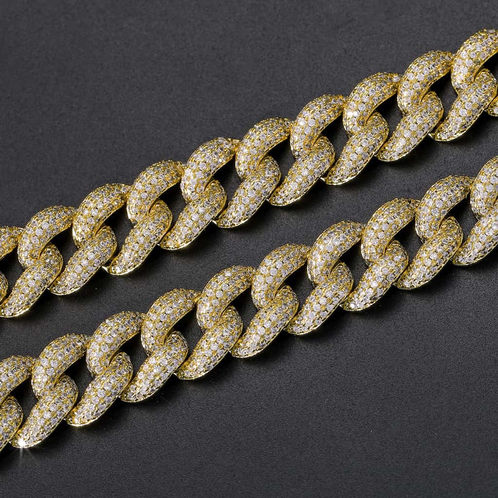 cuban chain silver diamond