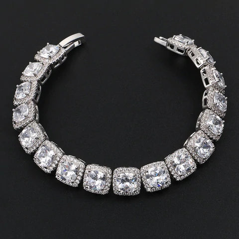 diamond cluster tennis bracelet