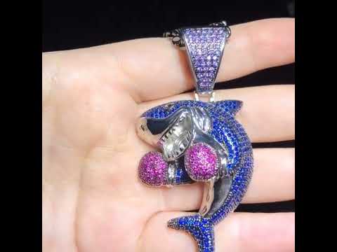 iced out shark pendant