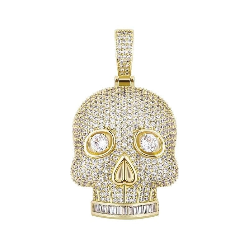 Iced Out Diamond Skull Pendant