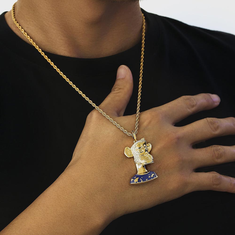 mens diamond chain pendant