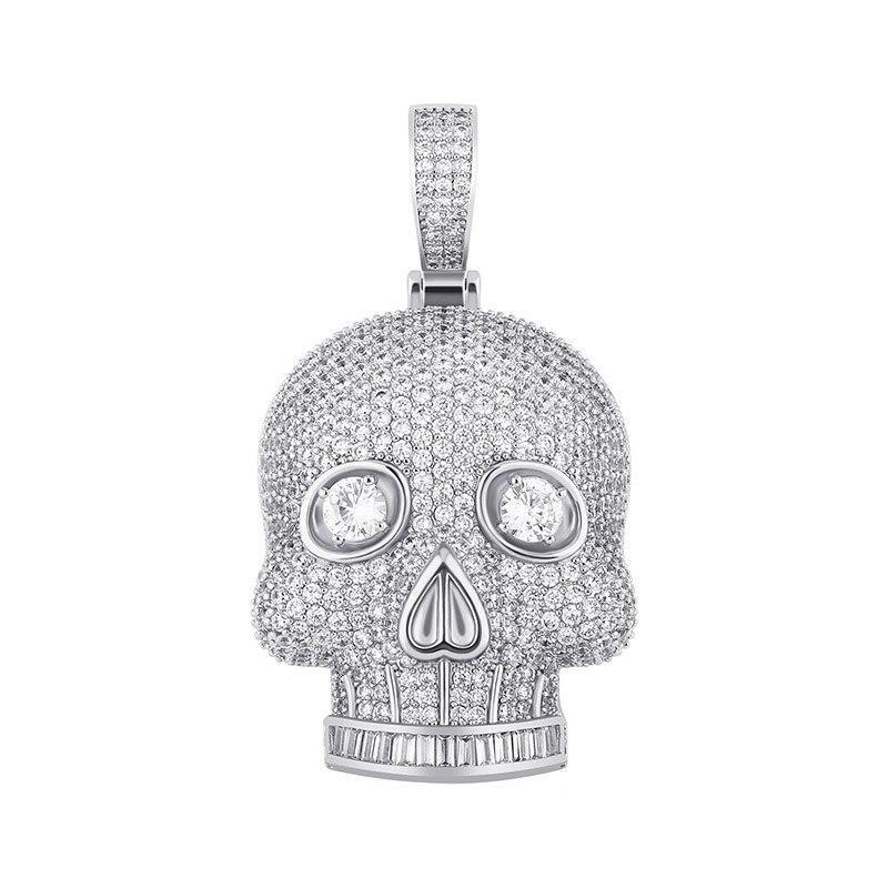 Iced Out Diamond Skull Pendant
