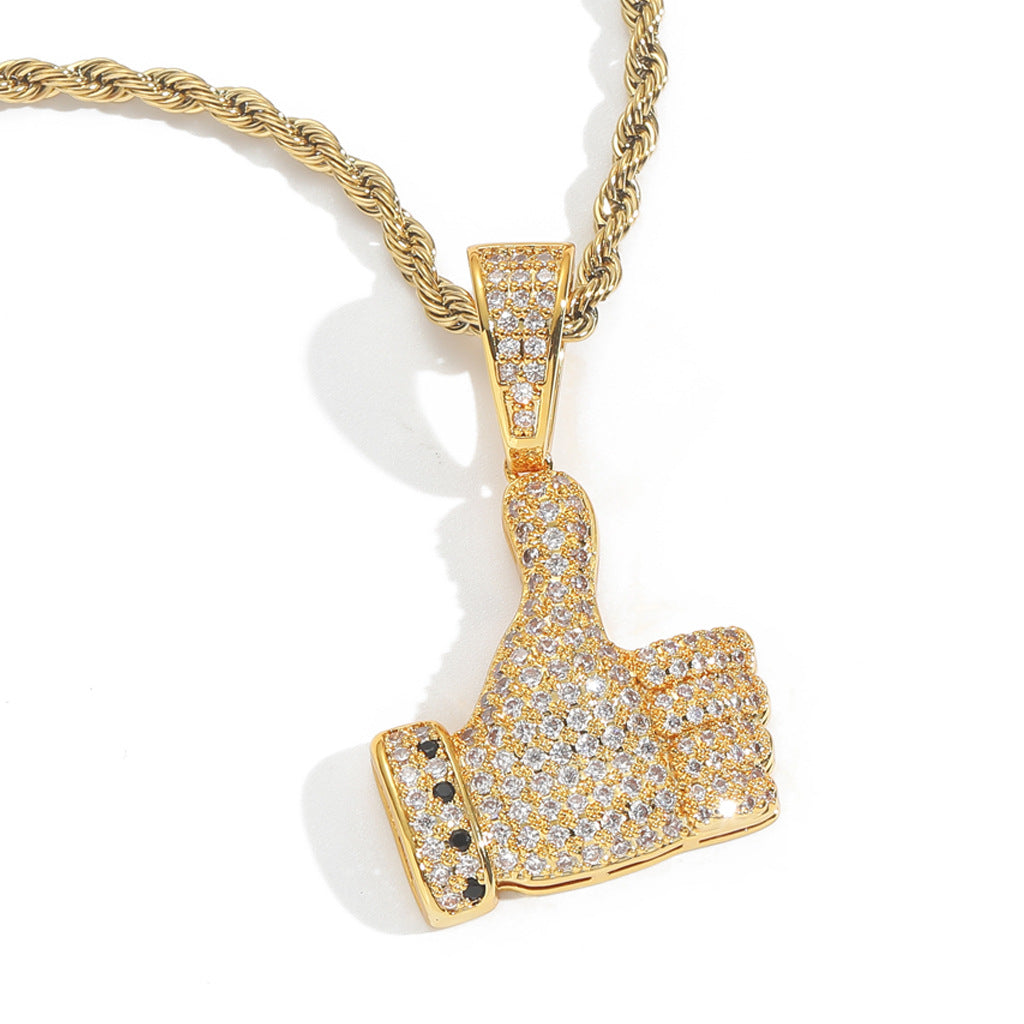 Iced Out Exquisite Hip Hop Small Hand Pendant