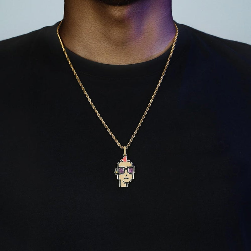 crypto punk pendant necklace