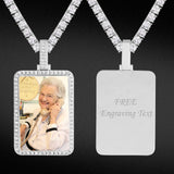Iced Out Dog Tag Picture Necklace
