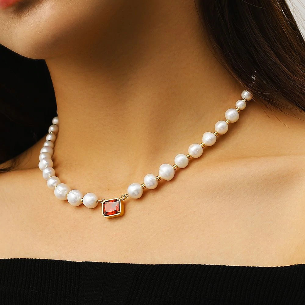 8mm Pearl Beaded Necklace