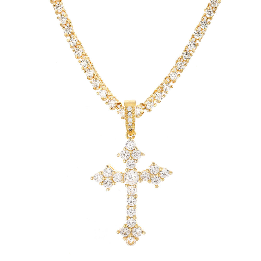 mens gold cross pendant