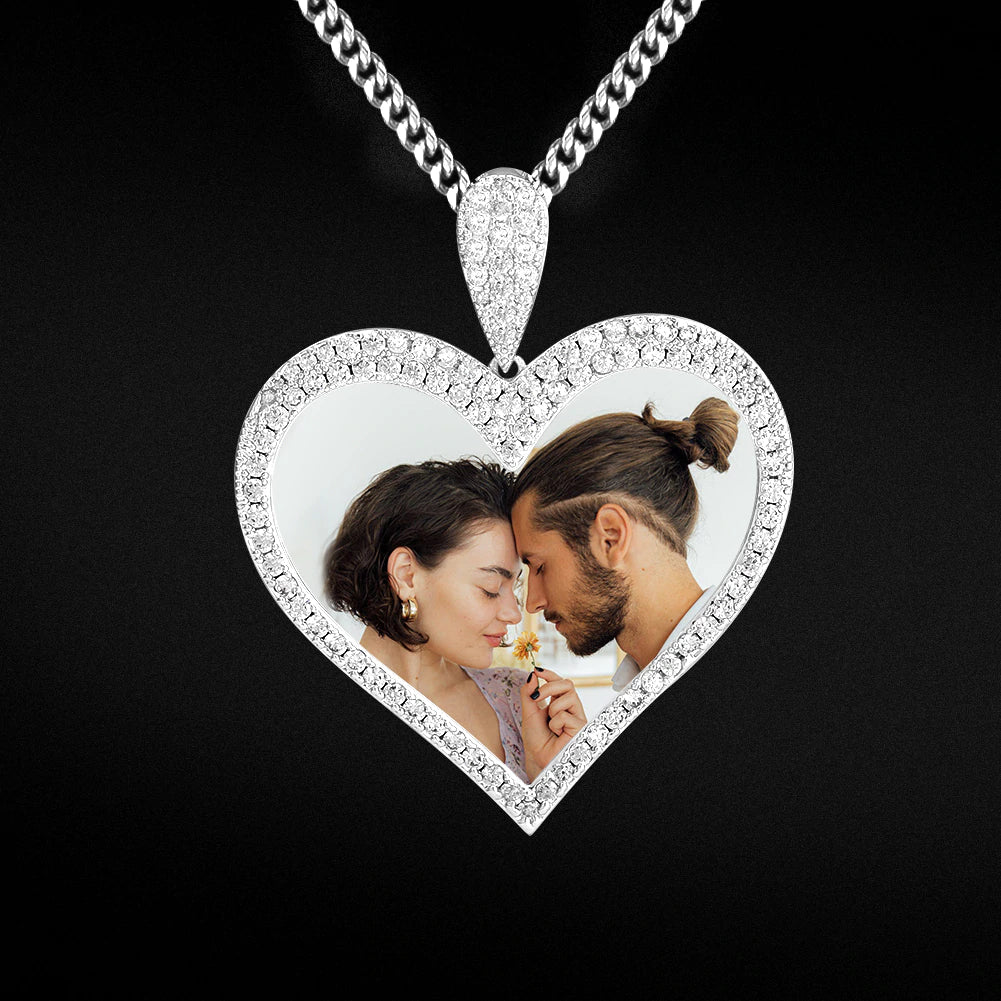 Custom Heart Photo Necklace