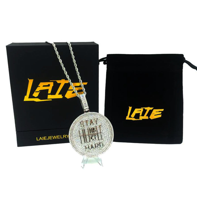 Stay Humble Hustle Hard Iced Pendant