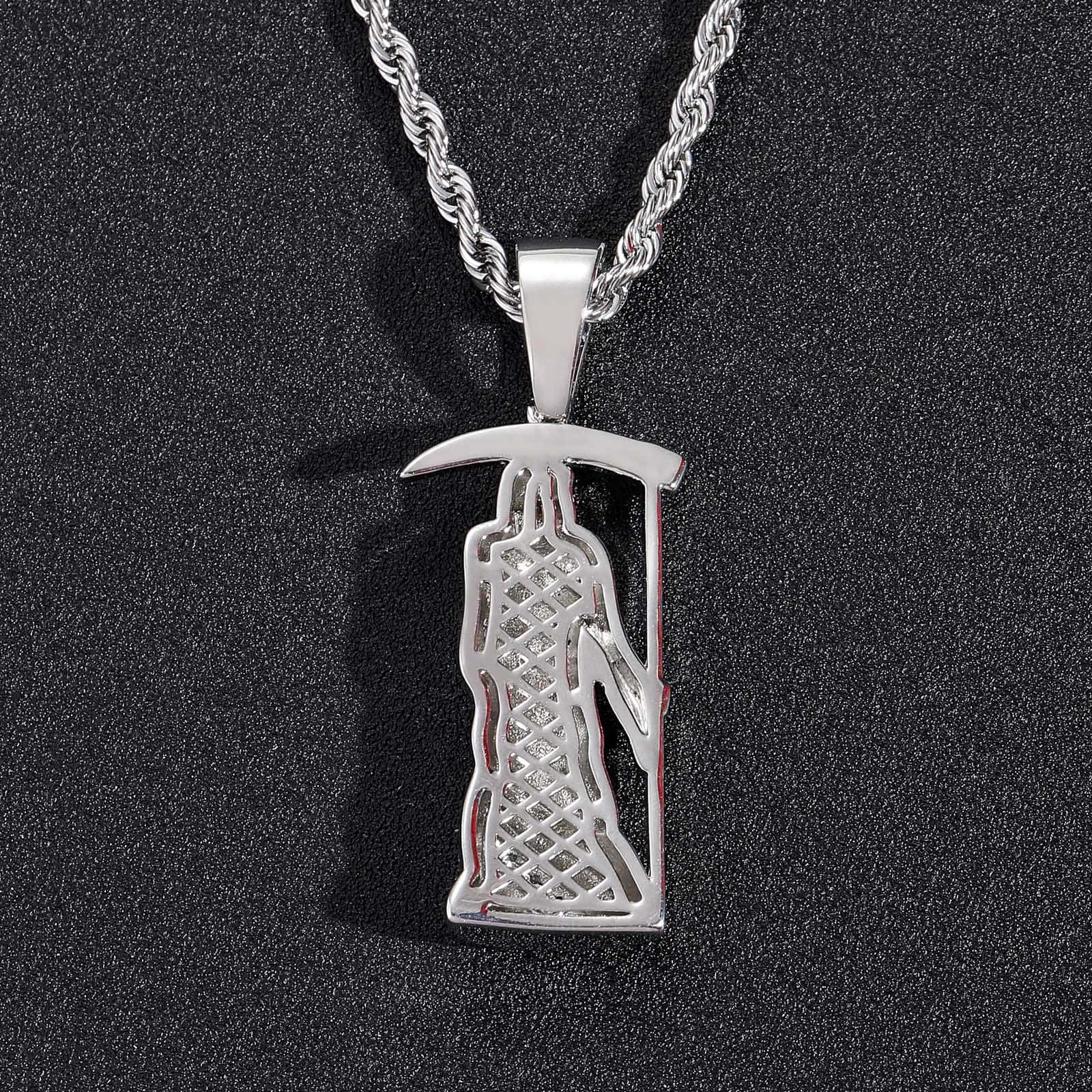 diamond grim reaper pendant