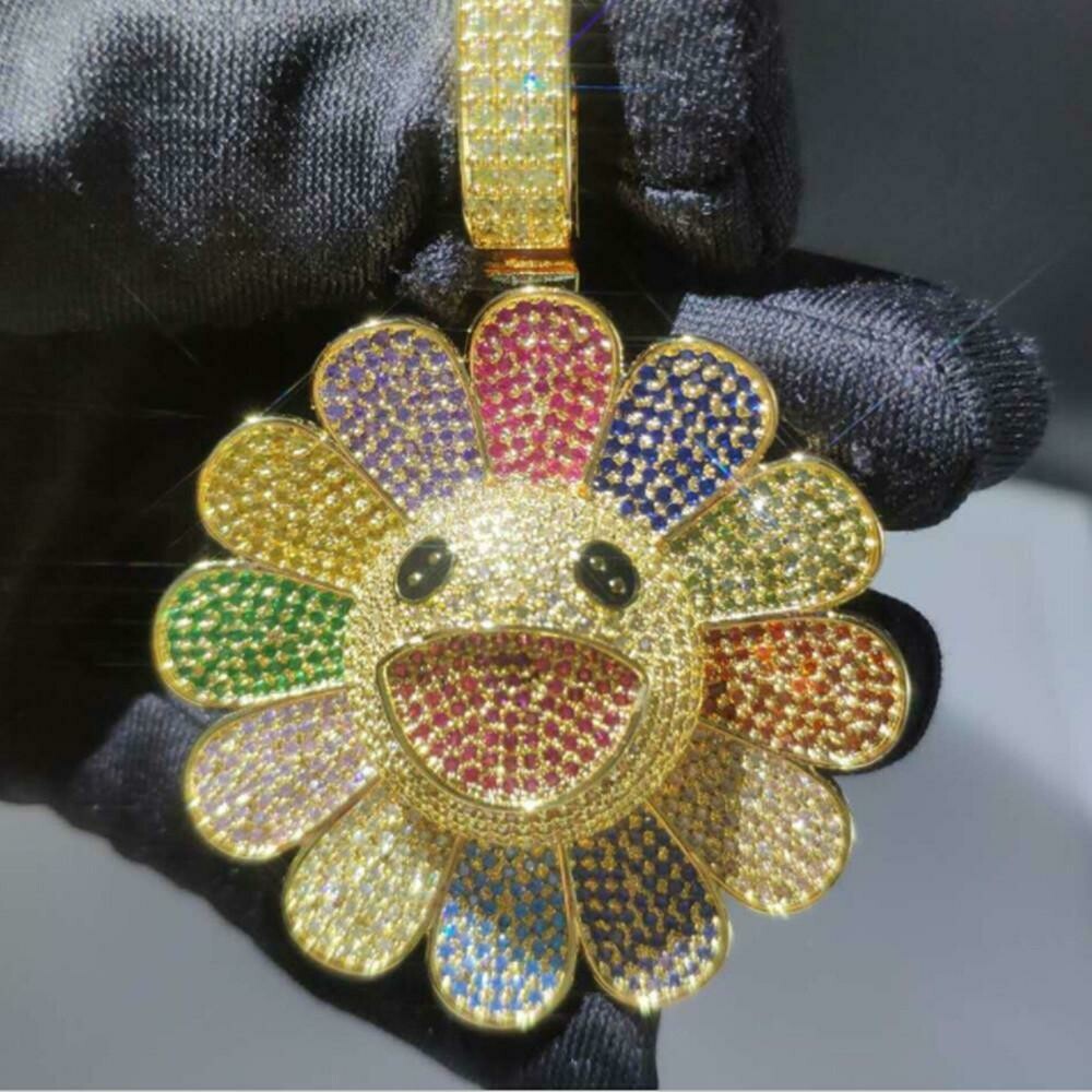 diamond sunflower pendant