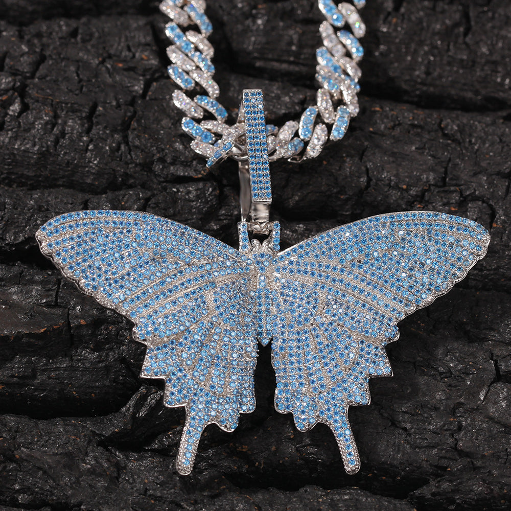 Iced butterfly pendant discount