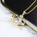 gold money bag pendant
