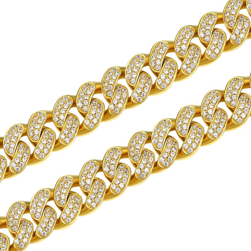 The Bold King II® - 12mm Iced Box Clasp Cuban Link Chain