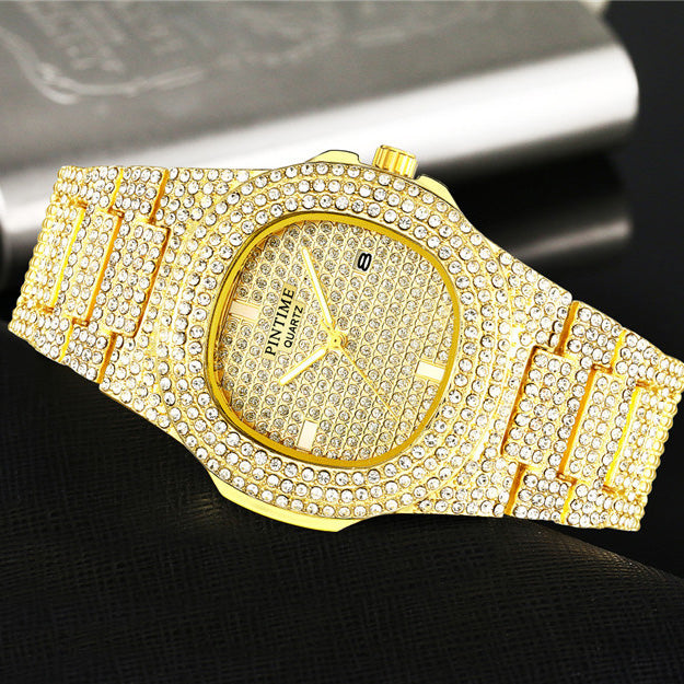 iced out gold watch