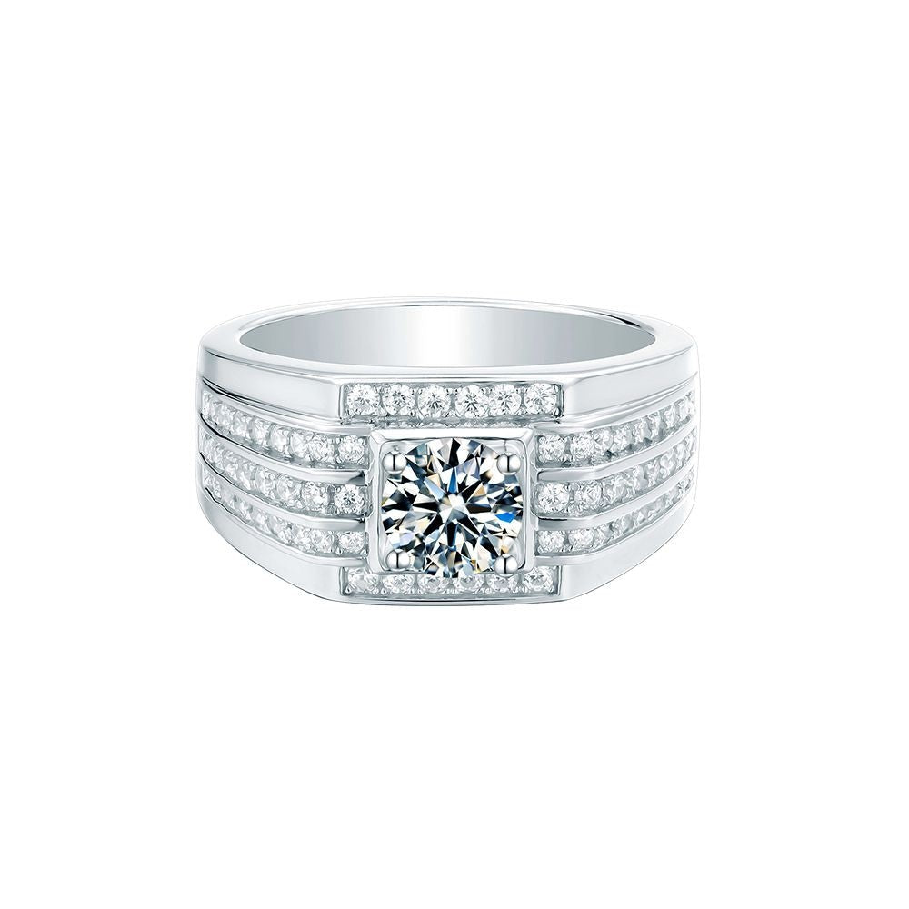 1.0 Carats mens moissanite band