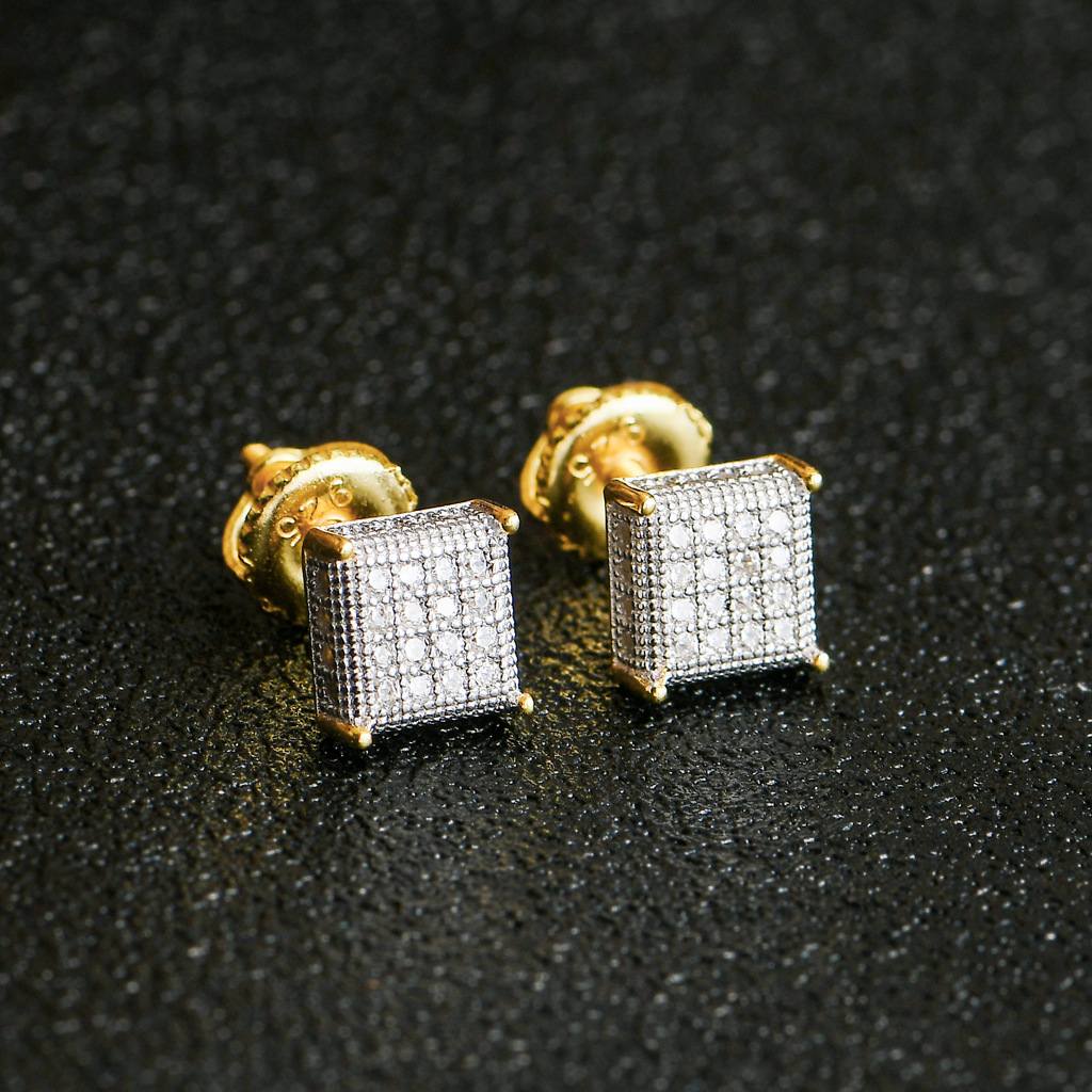 The Victory® - Square Pave Stud Earrings