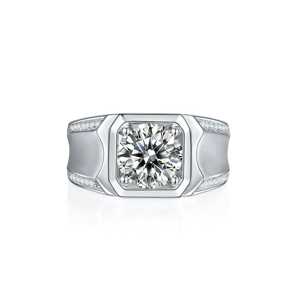 3.0 Carats VVS1 Moissanite Men Ring