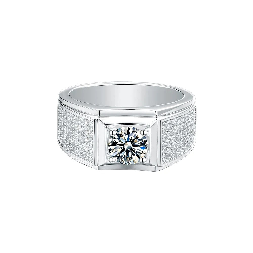 1.0 Carats Square Moissanite Band Rings