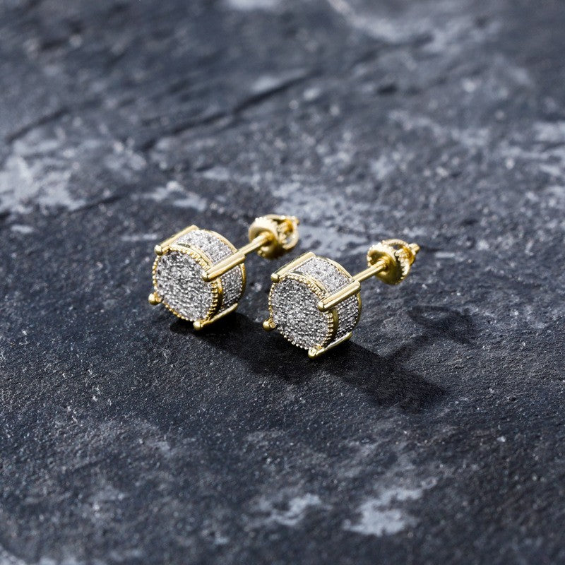 The Genius ® - Micro Pave Round Stud Earrings