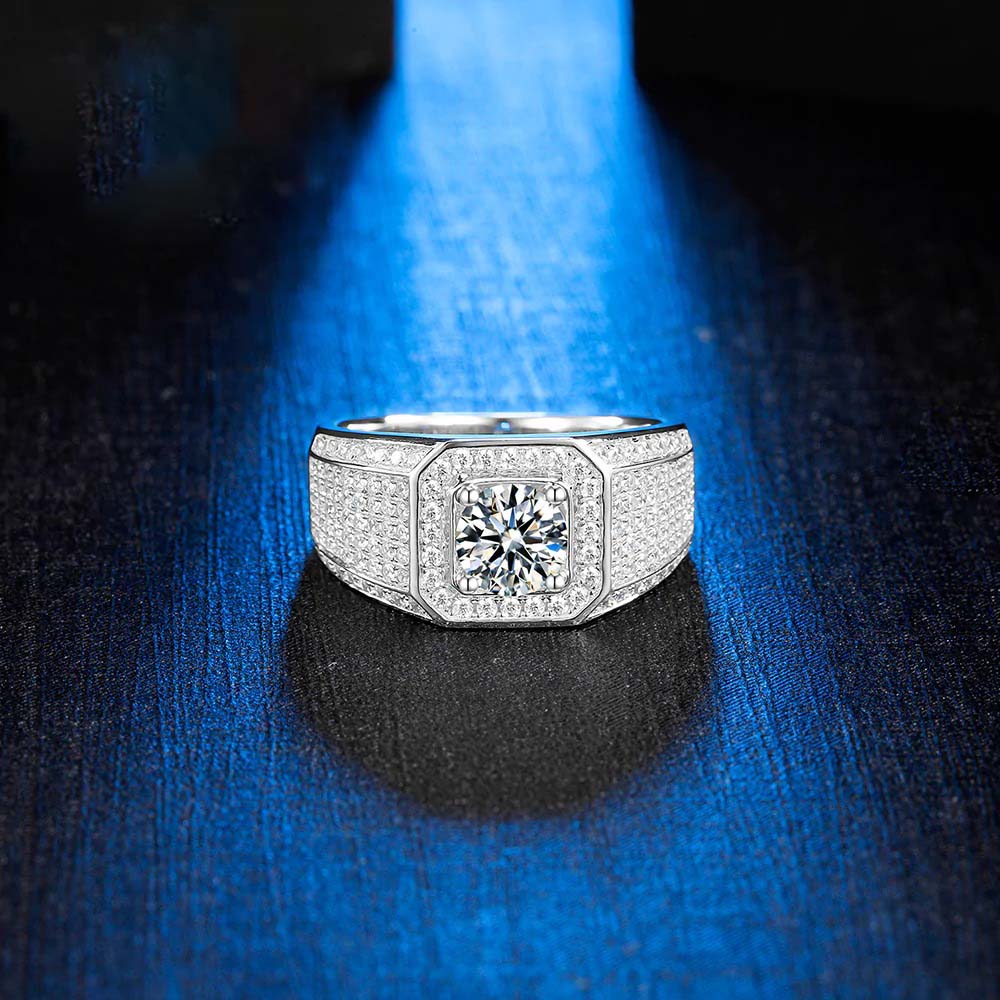 3 Carats Moissanite Mens Ring