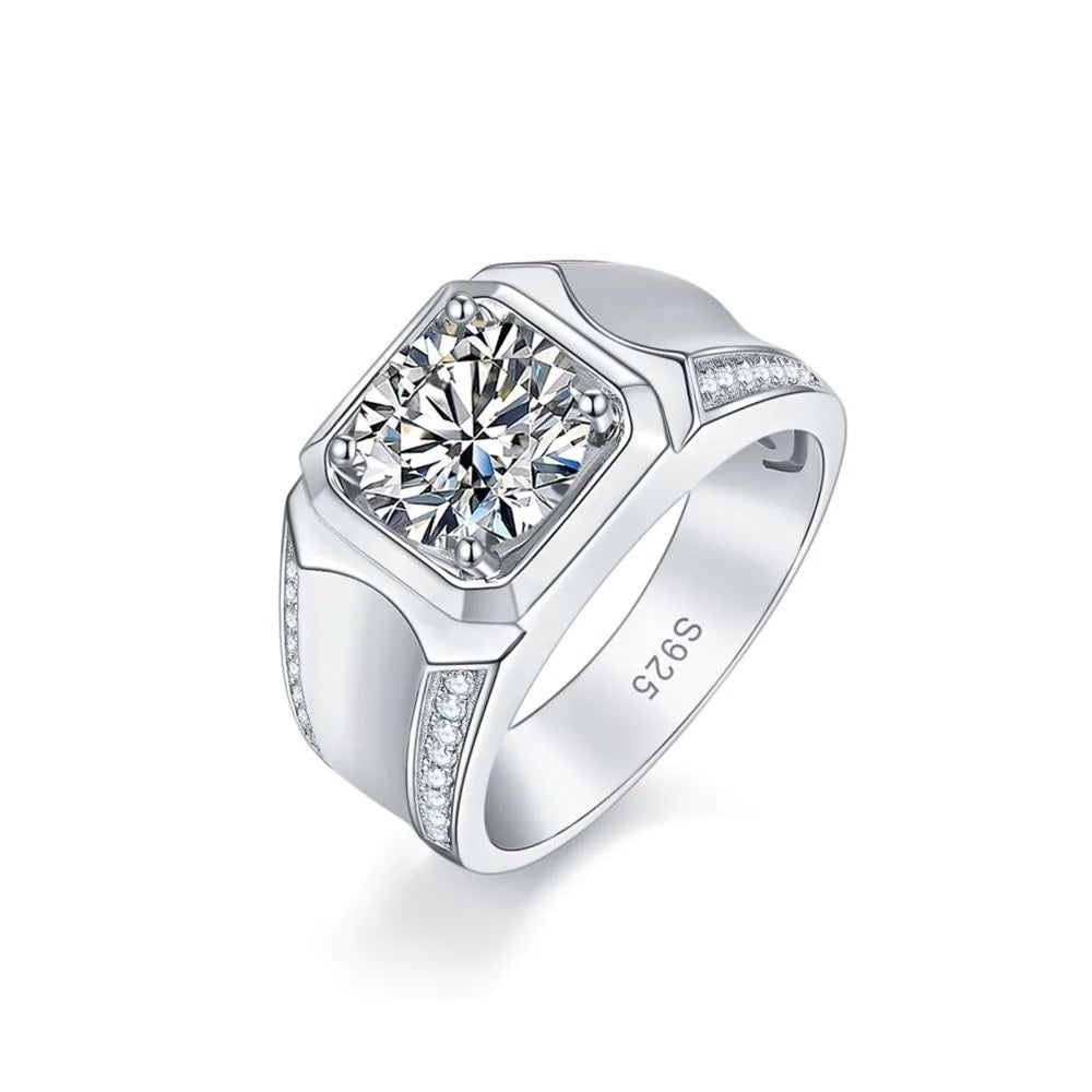 3.0 Carats VVS1 Moissanite Men Ring