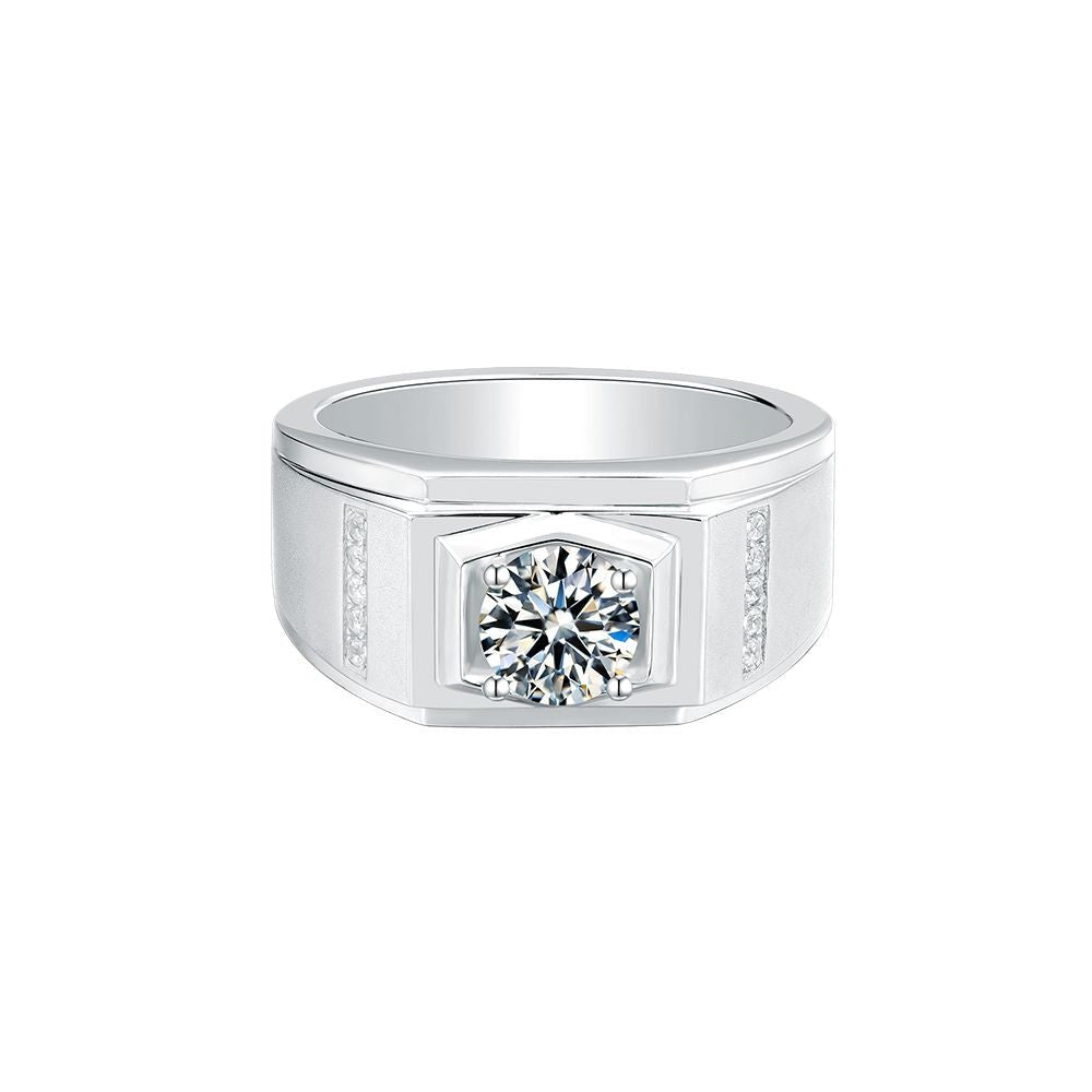 1.0 Carats Princess Cut moissanite ring