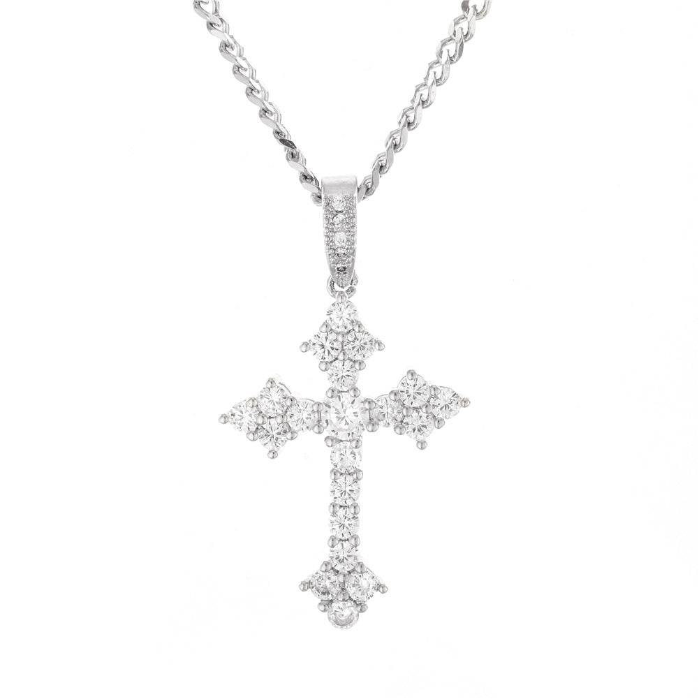 white gold cross pendant