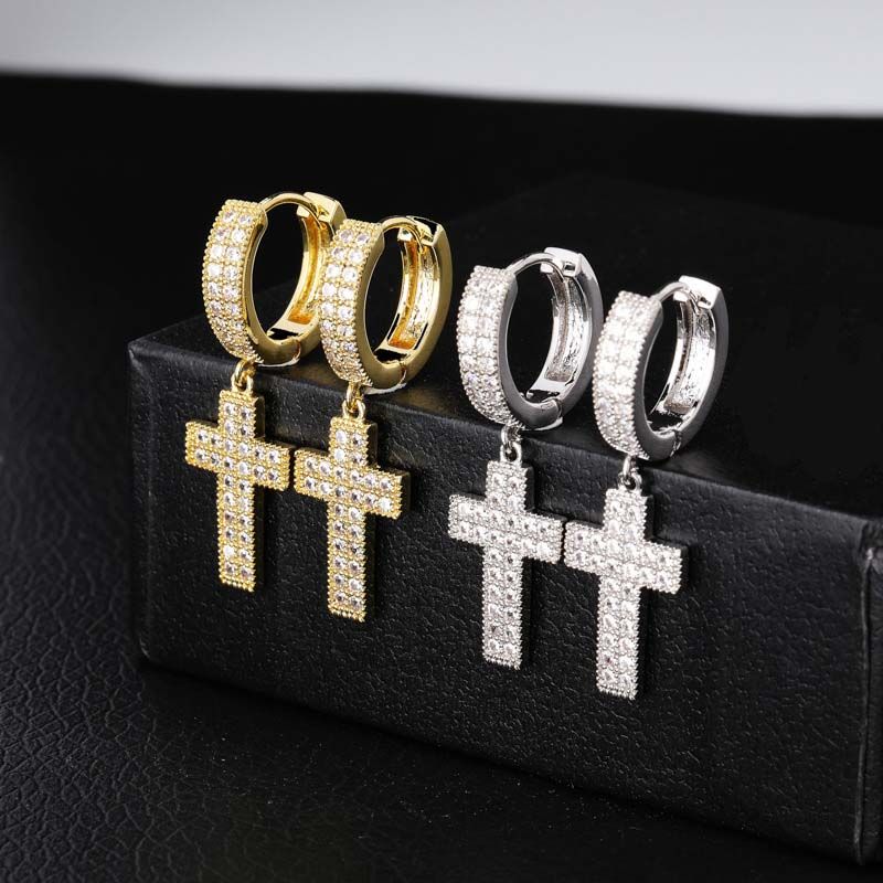 hanging cross earring