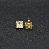 Square paved stud earring freeshipping - Laiejewelry