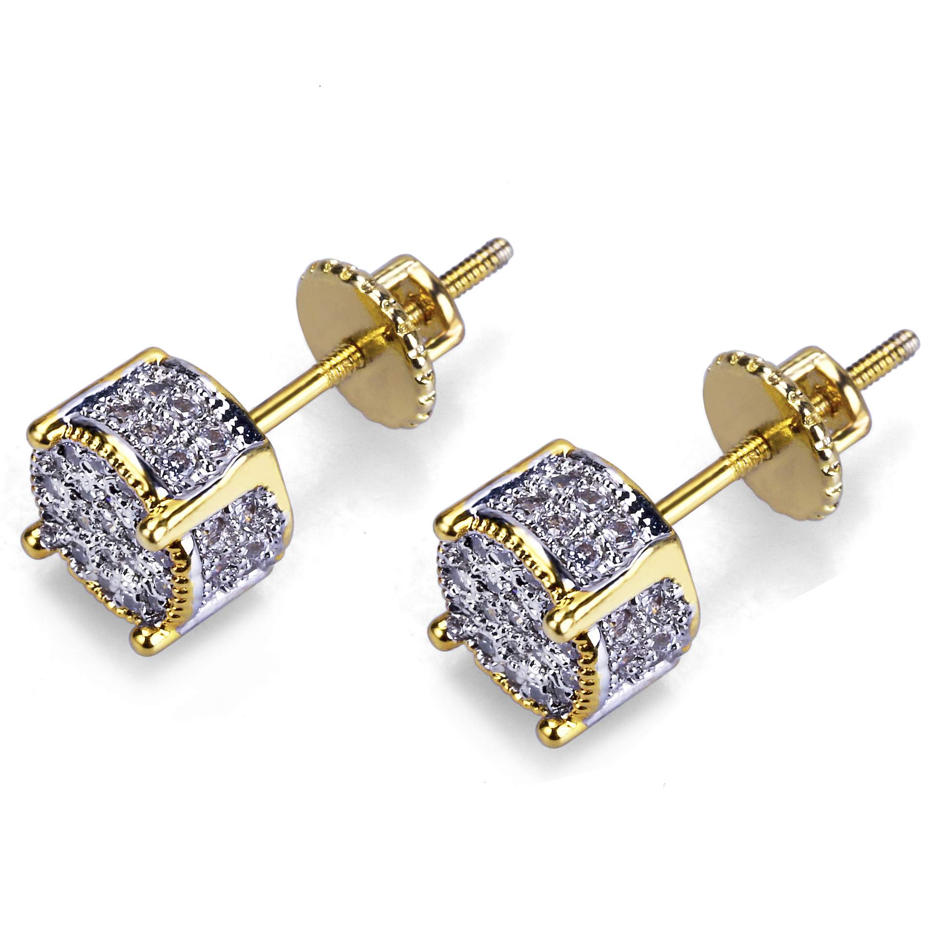 The Genius ® - Micro Pave Round Stud Earrings