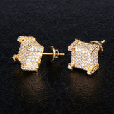 mens square earrings diamond