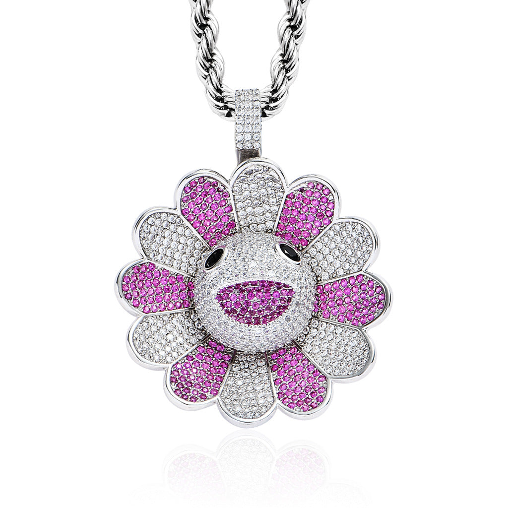 sunflower diamond pendant